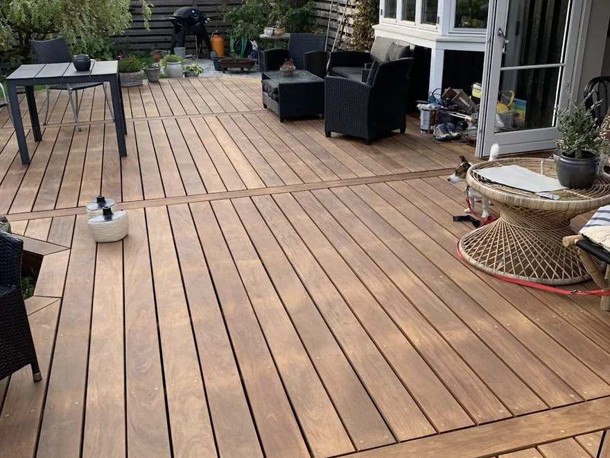 Finished wooden deck build