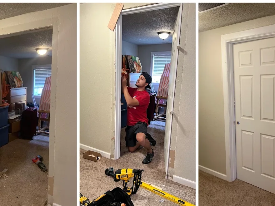 Door installation: before, during, and after
