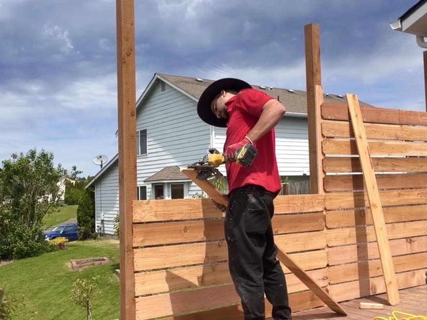 Building a wooden fence