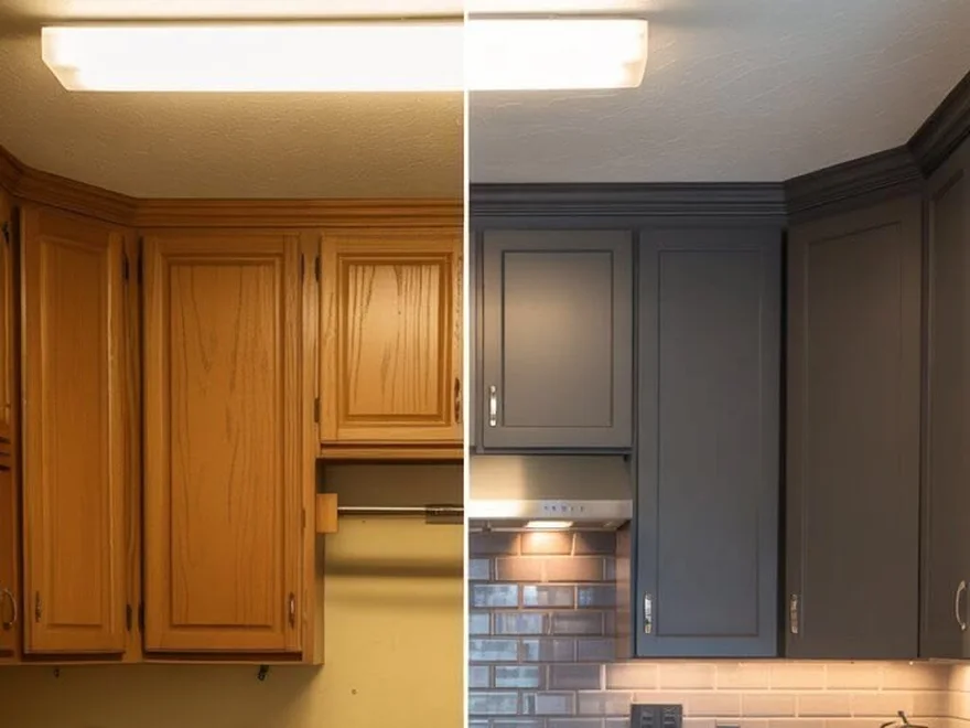 Kitchen cabinet refresh before and after